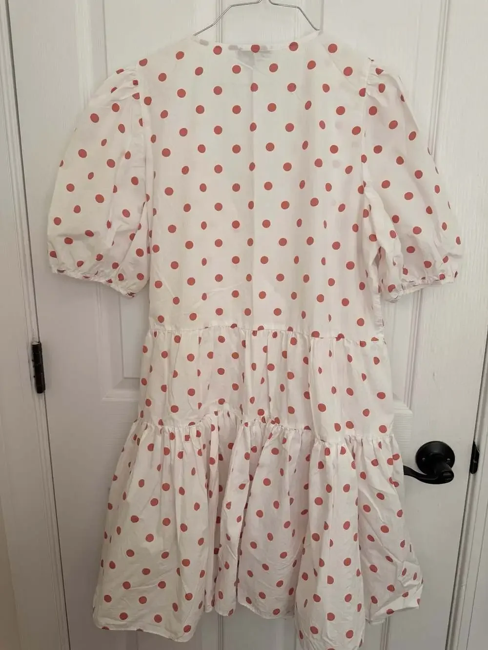 J. Crew Re-Imagined Cotton Poplin Puff Sleeve Wrap Mini Dress in White Rose Dot